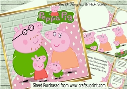 Cute little peppa pig with family 8x8 mini kit (Green)