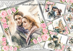 4 Lovely portrait of a romantic couples with pink roses 8x8 Mini kit
