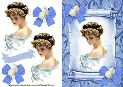 Elegant Vintage Lady on a Scroll