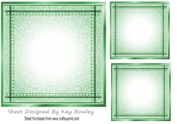 Lovely Stitched Denim Green Card Fronts/Insert 7x7