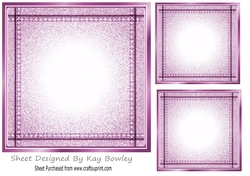 Lovely Stitched Denim Pink Card Fronts/Insert 7x7