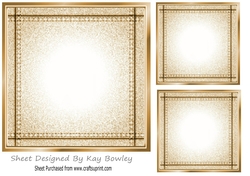 Lovely Stitched Denim Gold Card Fronts/Insert 7x7