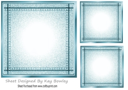 Lovely Stitched Denim Turq Card Fronts/Insert 7x7