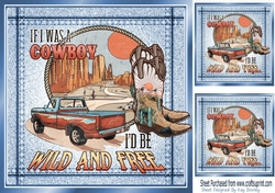 Denim Blue Card Front 8x8 With Western Style