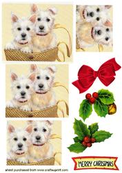 Cute Pair of Westies Square Pyramids