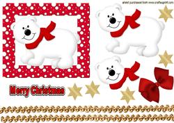 Little White Polar Bear with Red Scarf