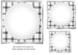 Lovely Black/White Check With White Lace Card Fronts 7x7