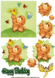 Teddy with Butterflies Star Pyramids