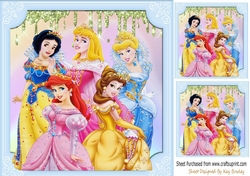 Pretty Princesses In Ball Gowns In Rainbow Frames 8x8 