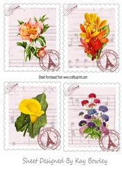 4 Pretty Floral Toppers A Variety (Set Three)