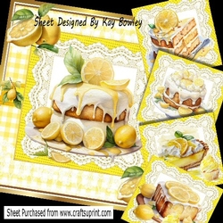 Yummy Lemon Cakes With Icing On Lace & Gingham 8x8 Mini Kit