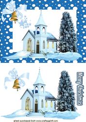 Church, in a Snow Blue Frame