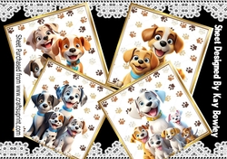 4 Cute Dogs & Puppies Back Grounds 8x8 Card Fronts