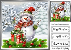 Lovely Snowman in Snowscene 8x8 (One)