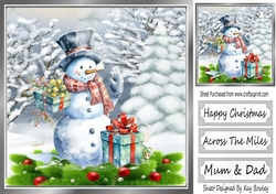 Lovely Snowman in Snowscene 8x8 (Two)