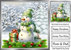 Lovely Snowman in Snowscene 8x8 (Three)