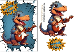 Musical Dinosaur in Comic A5 Frame (Two)