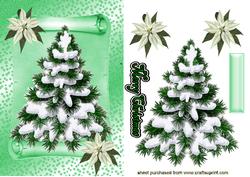 Pretty Green Christmas Tree on a Scroll