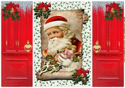 Vintage Santa on Old Scroll Gatefold