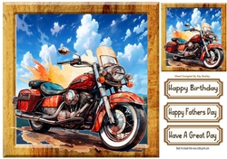 Super Fast Motor bike In The Countryside Wooden 8X8 Frame (One)