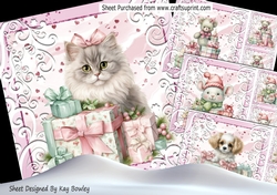 4 Pretty Pinky Dreams Christmas With Animals & Presents 8x8 Mini Kit