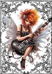 Black Ornate Scroll Gothic A4 Rock N Roll Faerie (One)
