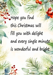 Lovely Red Berry & Holly A4 Card Front/Insert Verse (One)