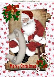 Lovely Santa on a Scroll with Wish List A4 Topper