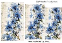 Lovely Blue Border Of Flowers Pyramids