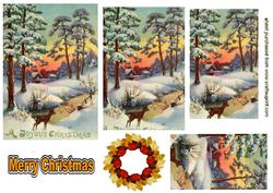 Christmas Woodland with Deers Pyramids