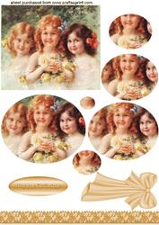 Best of Friends, Vintage Girls Oval Pyramids