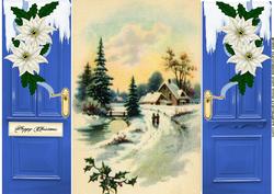 Beautiful Painted Christmas Scene Gatefold