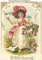 Pretty Lady with Doves A4 Topper