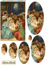 Mary and Joseph with Baby Jesus Oval Pyramids