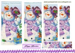 Snowman with Playful Robins Pyramids