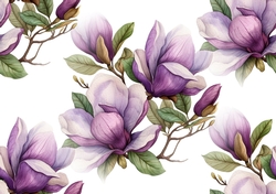 Pretty Purple Flowers Backing Paper (Four) A4 Big