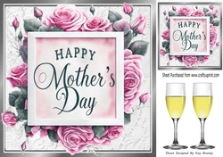 Lovely Roses/Wine Silver 8x8 With Lace for MOTHERS DAY