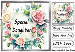 Pretty Pink Cream Roses Frame 8x8 For DAUGHTER