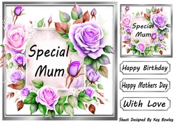 Pretty Lilac Cream Roses Frame 8x8 For MUM