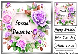 Pretty Lilac Cream Roses Frame 8x8 For DAUGHTER