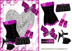 Cerise Basque with Black Ladies Accessories