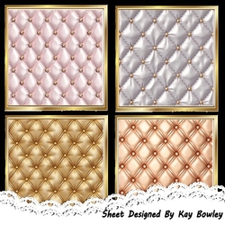 4 Pretty Gold Frames, Coloured Luxury Quilt Background 8x8 Mini Kit (Set Three)