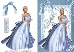 Elegant Lady in Silver Blue Gown