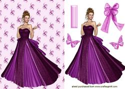 Elegant Lady in Cerise Gown