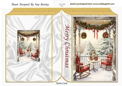 Pretty Snow Scene Gold Folded Book (One)