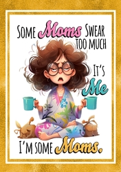 Woman With Funny Caption A4 Gold Frame (FOUR)