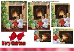 Christmas Time , Little Girl with Her Puppy
