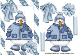 Cute Snowman, in Sriped Frame