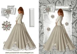 Beautiful Victorian Lady in Vintage Scroll