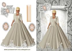 Beautiful Victorian Lady, in Vintage Scroll